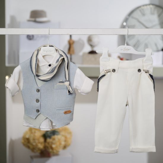 βαπτιστικό σύνολο σε γαλάζιες, λευκές και navy blue αποχρώσεις