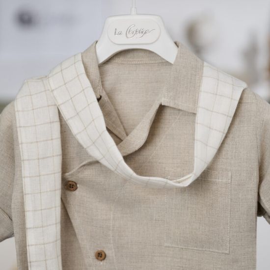 λινό πουκάμισο σε φυσική μπεζ απόχρωση