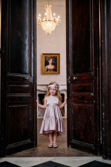 βαπτιστικό φόρεμα από σατέν ύφασμα