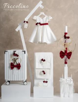 Picture of Πακέτο βάπτισης για κορίτσι Piccolino PKT-CARLA-IVORY-RED-VALITSA