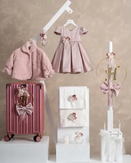 Εικόνα της Πακέτο βάπτισης για κορίτσι Piccolino PKT-CARLA-PINK-FURPINK-VALITSA