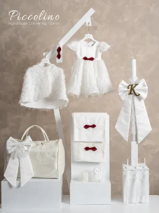 Picture of Πακέτο βάπτισης για κορίτσι Piccolino PKT-LUCIA-IVORY-RED-K26-TSANTA